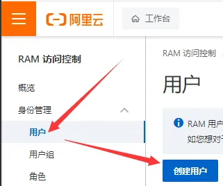 阿里云访问控制用户设置